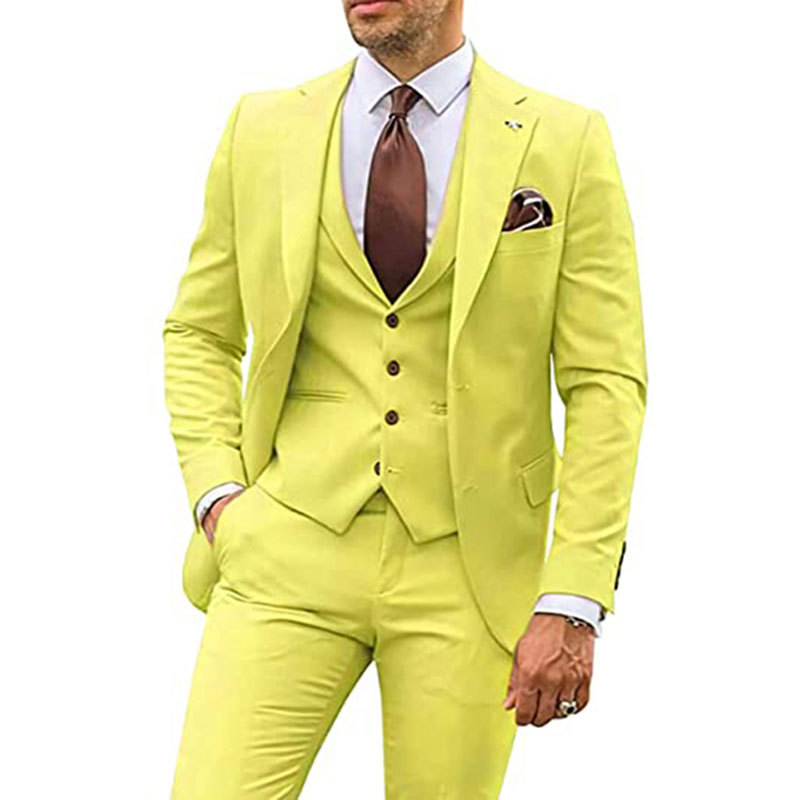 Mens 3 Piece Suit Groom Wedding Party Tuxedos Suits Blazer Vest Pant Formal Sets