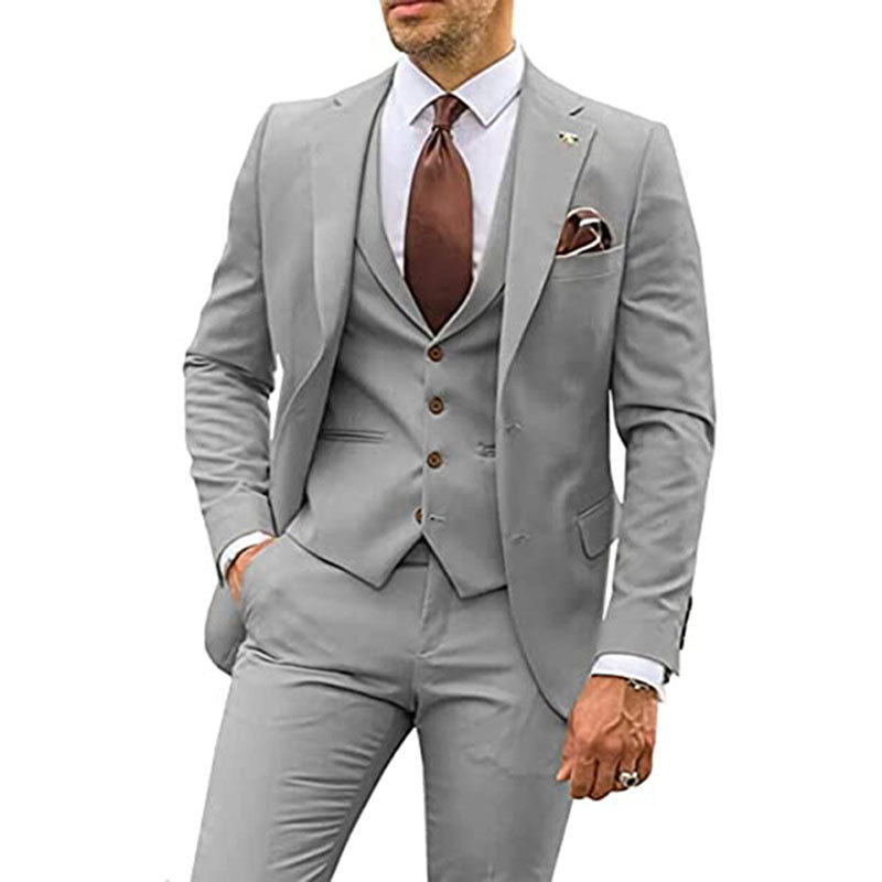 Mens 3 Piece Suit Groom Wedding Party Tuxedos Suits Blazer Vest Pant Formal Sets