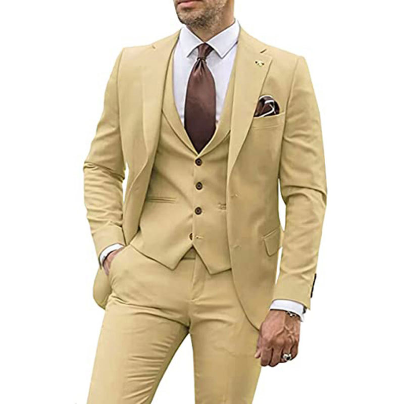 Mens 3 Piece Suit Groom Wedding Party Tuxedos Suits Blazer Vest Pant Formal Sets