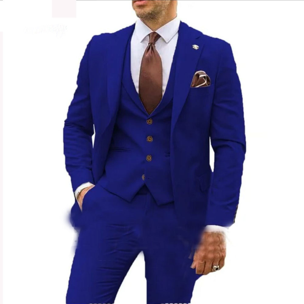 Mens 3 Piece Suit Groom Wedding Party Tuxedos Suits Blazer Vest Pant Formal Sets