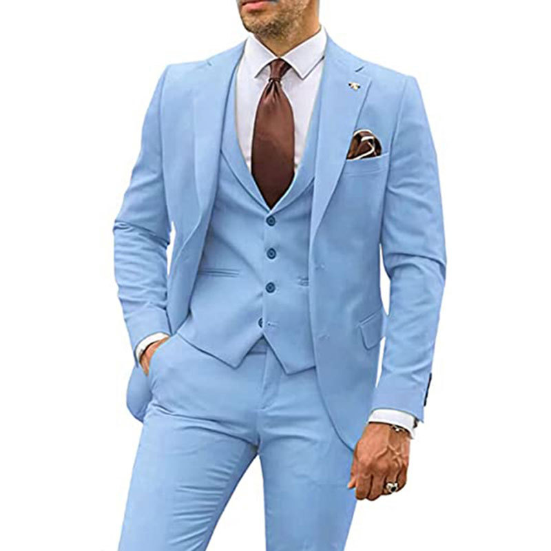 Mens 3 Piece Suit Groom Wedding Party Tuxedos Suits Blazer Vest Pant Formal Sets