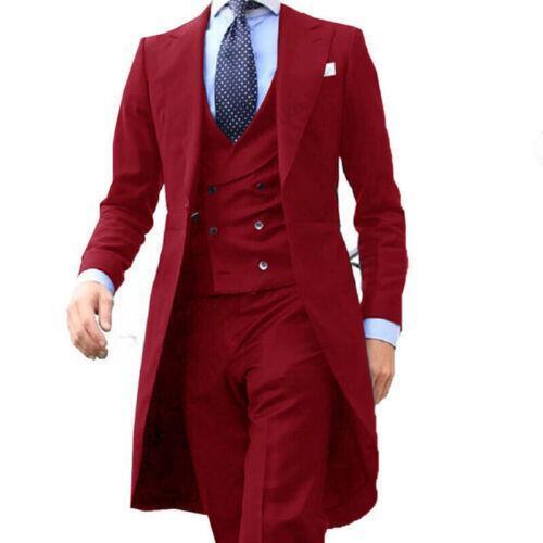 Men's Performance Coat Tuxedo Prom Blazer Custom 3 Pieces Jacket Vest Pants Suit