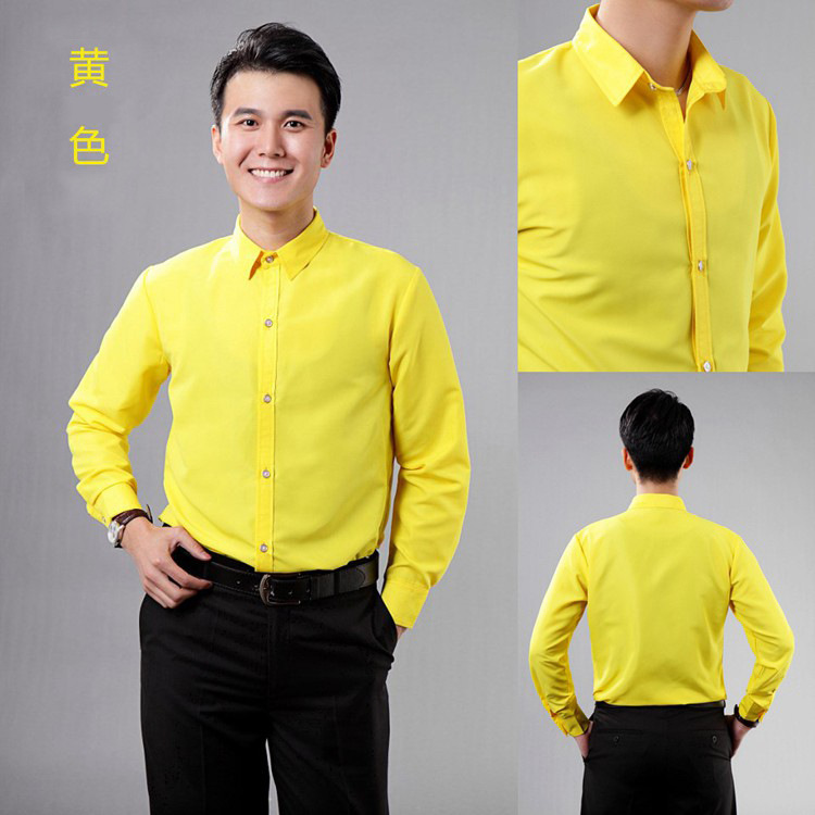 Camisas de colores para hombre disfraces de fotografía mangas largas camisas con botones - Imagen 21 de 31