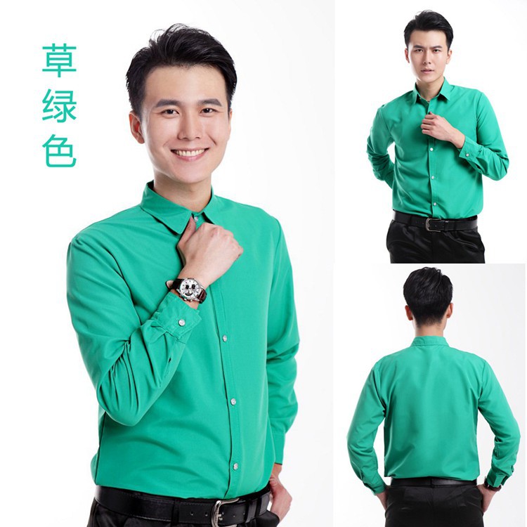 Camisas de colores para hombre disfraces de fotografía mangas largas camisas con botones - Imagen 25 de 31