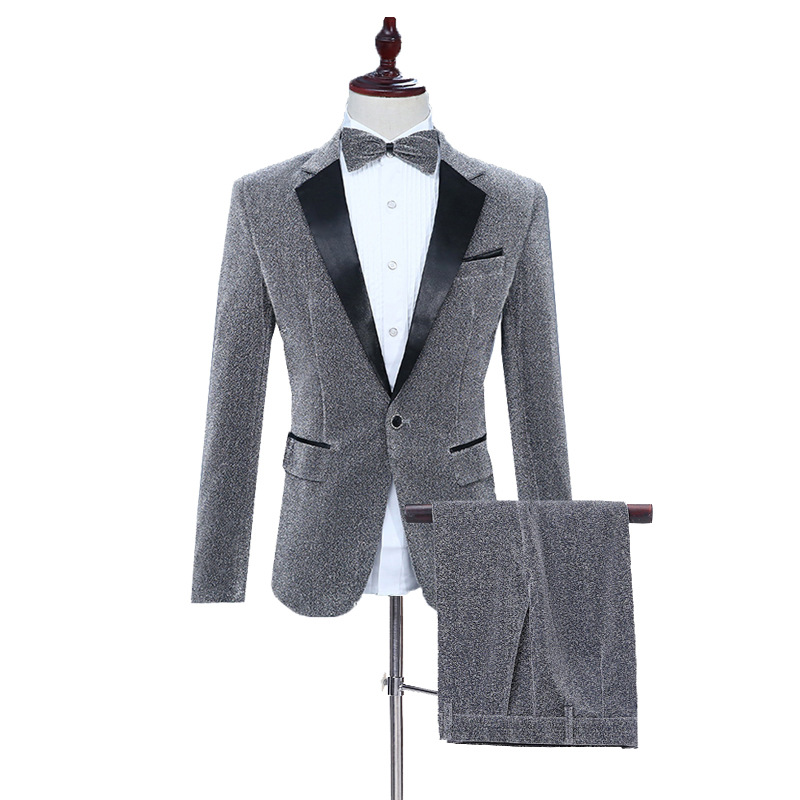 Men's Performance Suit Singer Stage Long Sleeved Suit Blazer Pants 2Pc Set - Picture 15 of 16
