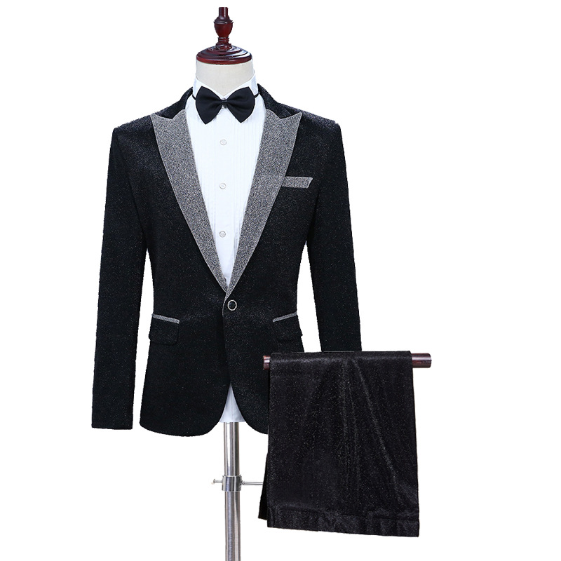 Men's Performance Suit Singer Stage Long Sleeved Suit Blazer Pants 2Pc Set - Picture 16 of 16