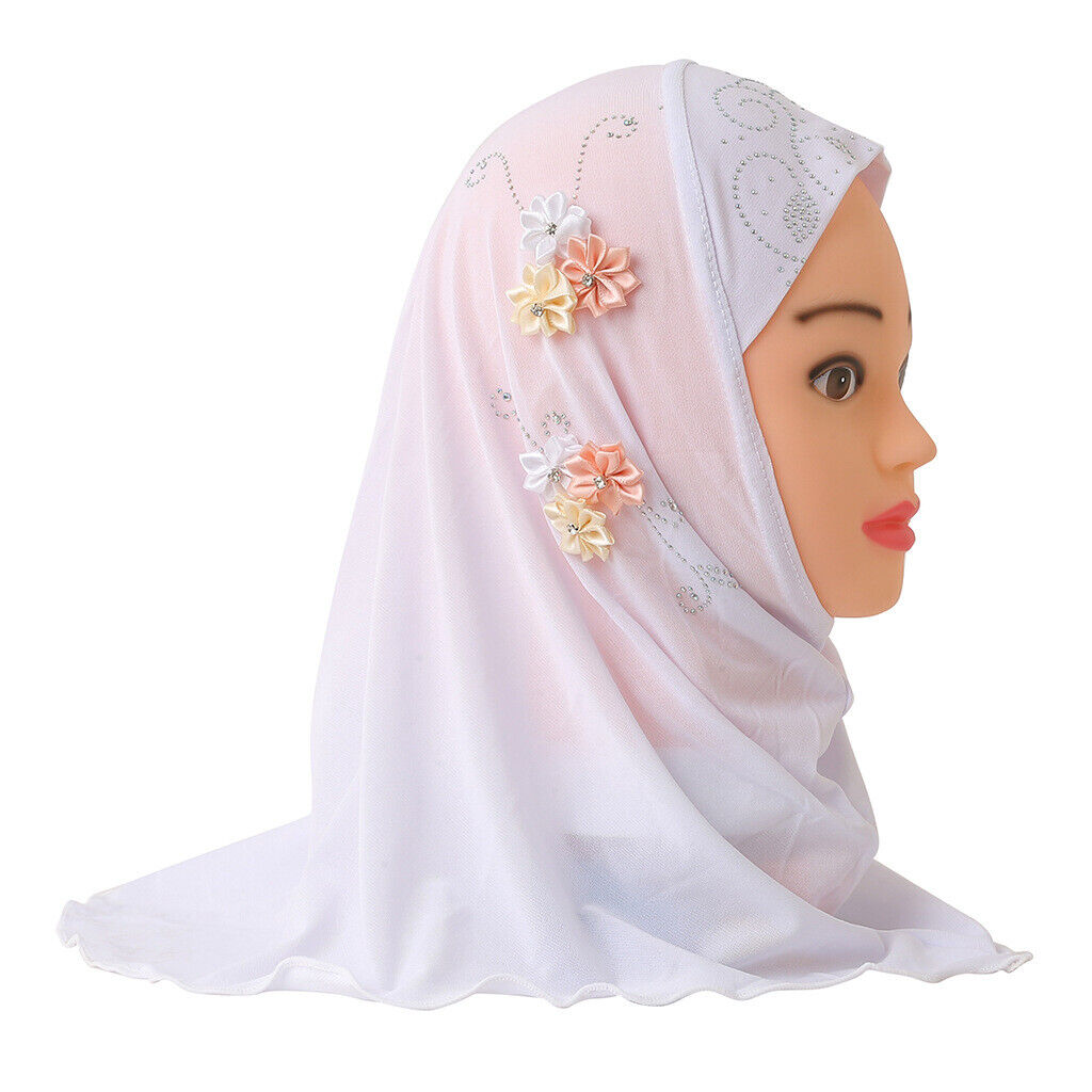 2-6Y Kids Girls Hijab Amira Turban Muslim Bonnet Shawls Headscarf Islamic Wrap - Picture 21 of 302