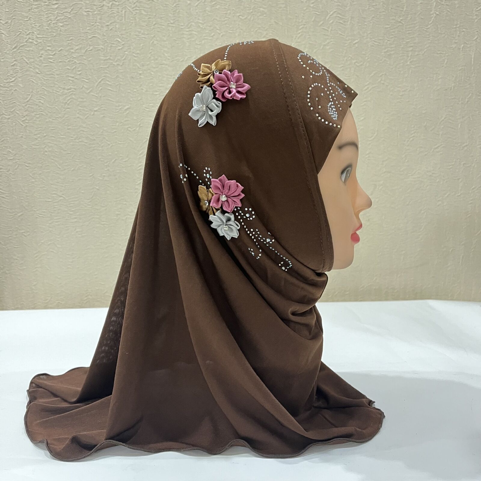 2-6Y Kids Girls Hijab Amira Turban Muslim Bonnet Shawls Headscarf Islamic Wrap - Picture 26 of 302