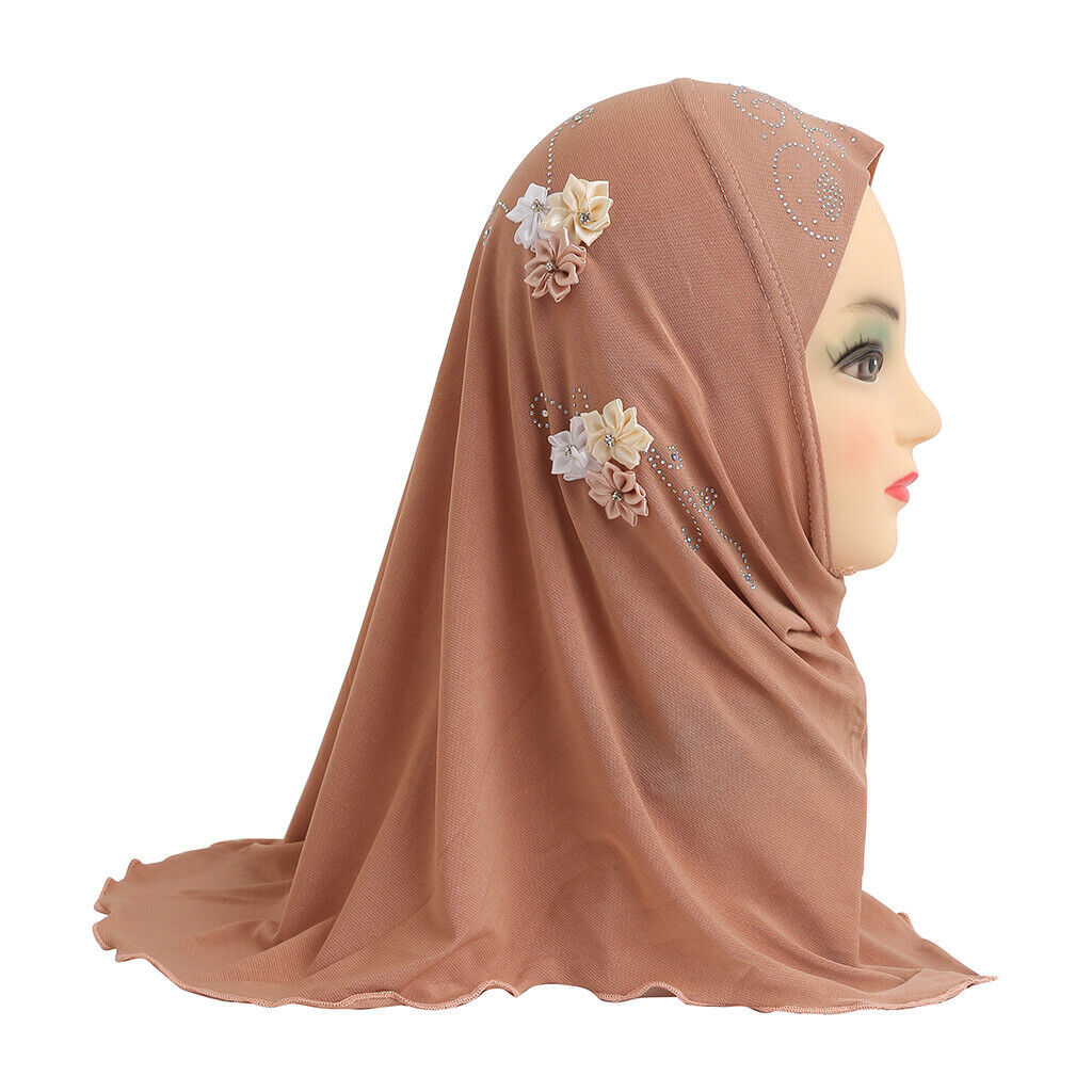 2-6Y Kids Girls Hijab Amira Turban Muslim Bonnet Shawls Headscarf Islamic Wrap - Picture 30 of 302