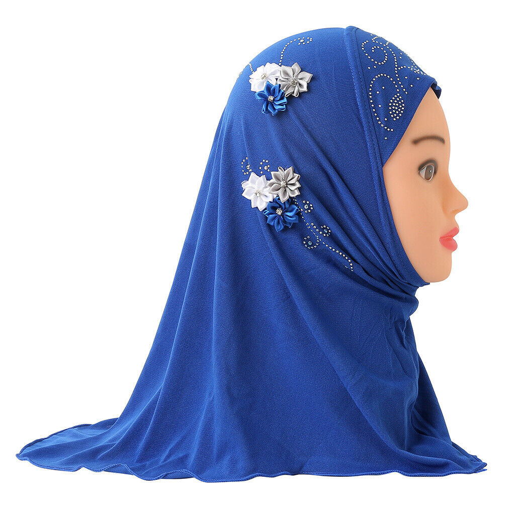 2-6Y Kids Girls Hijab Amira Turban Muslim Bonnet Shawls Headscarf Islamic Wrap - Picture 34 of 302