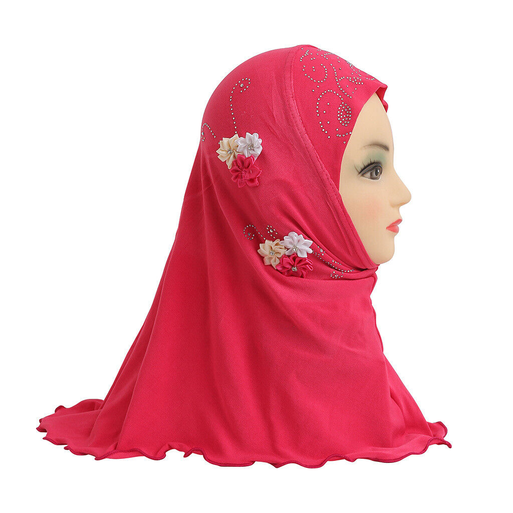 2-6Y Kids Girls Hijab Amira Turban Muslim Bonnet Shawls Headscarf Islamic Wrap - Picture 35 of 302
