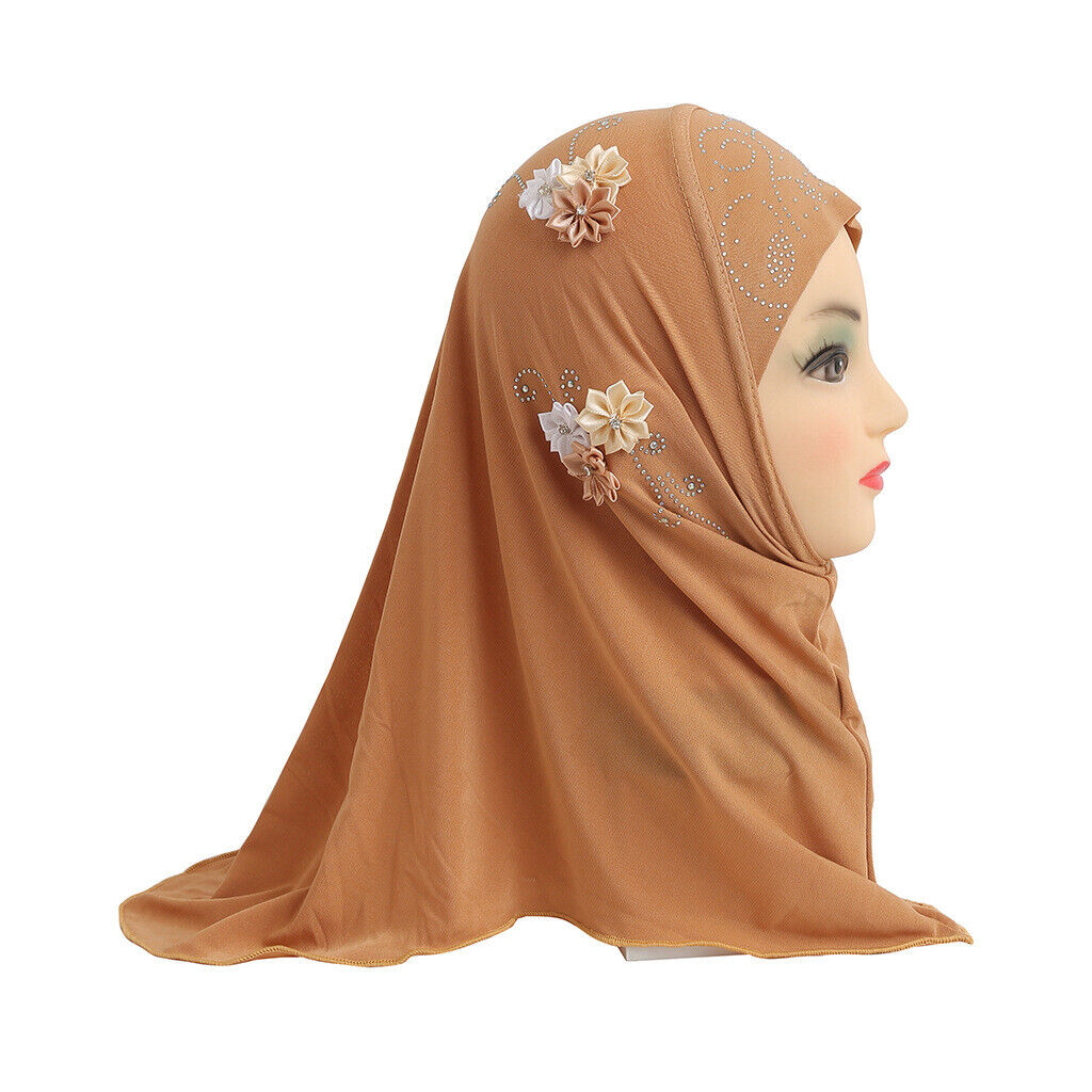 2-6Y Kids Girls Hijab Amira Turban Muslim Bonnet Shawls Headscarf Islamic Wrap - Picture 36 of 302