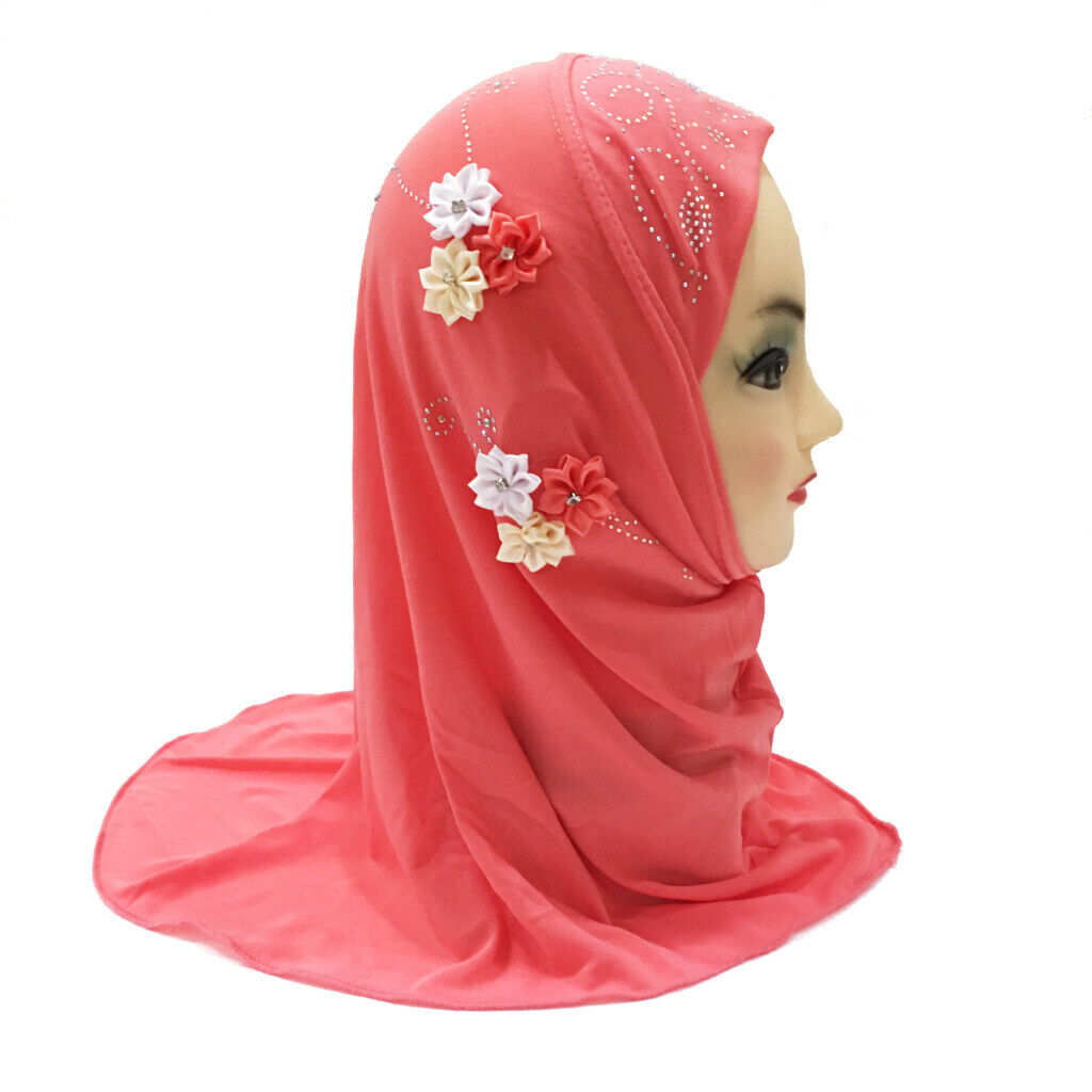 2-6Y Kids Girls Hijab Amira Turban Muslim Bonnet Shawls Headscarf Islamic Wrap - Picture 38 of 302