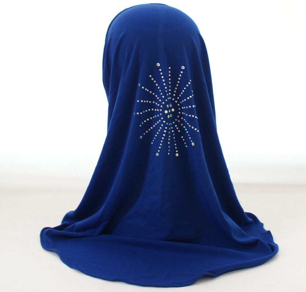 2-6Y Kids Girls Hijab Amira Turban Muslim Bonnet Shawls Headscarf Islamic Wrap - Picture 46 of 302