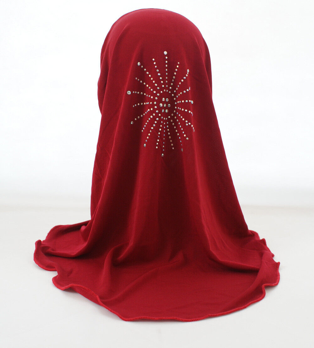 2-6Y Kids Girls Hijab Amira Turban Muslim Bonnet Shawls Headscarf Islamic Wrap - Picture 57 of 302