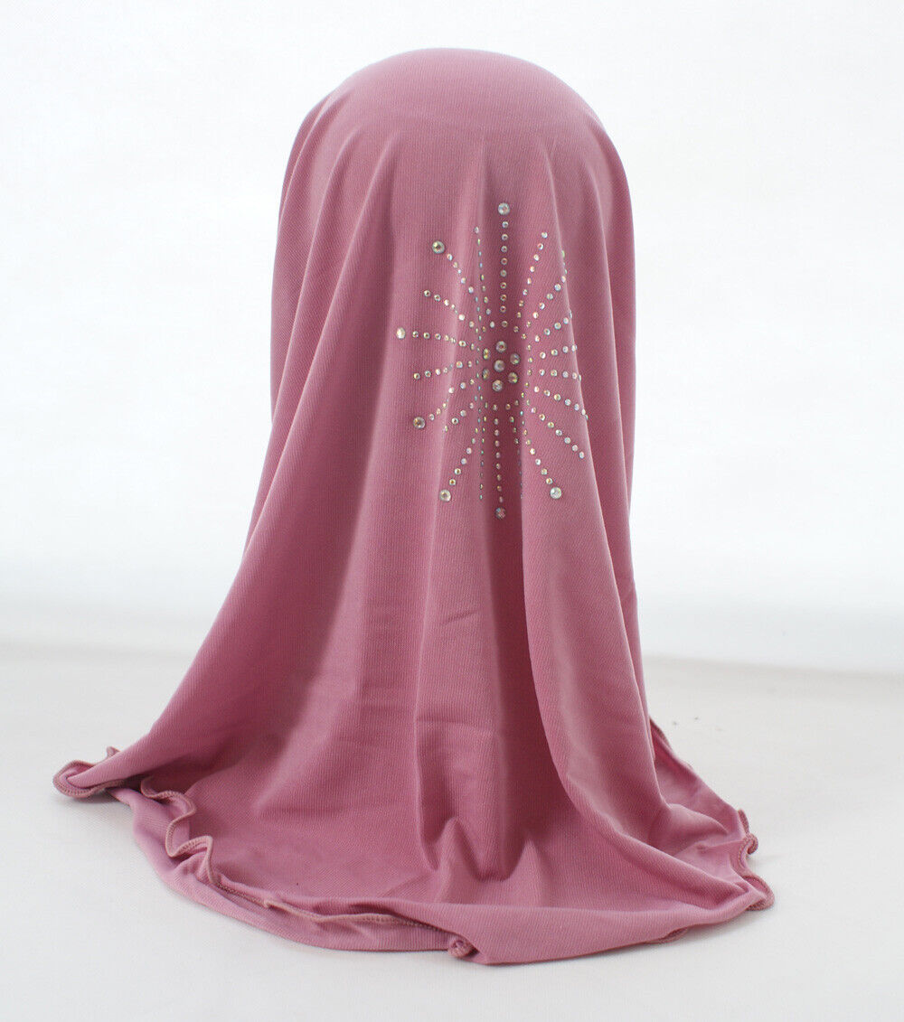 2-6Y Kids Girls Hijab Amira Turban Muslim Bonnet Shawls Headscarf Islamic Wrap - Picture 58 of 302