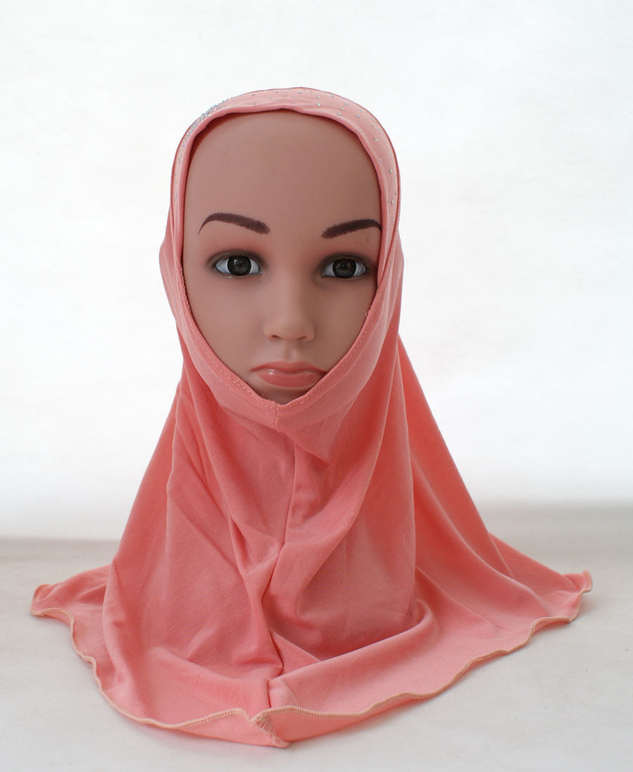 2-6Y Kids Girls Hijab Amira Turban Muslim Bonnet Shawls Headscarf Islamic Wrap - Picture 65 of 302