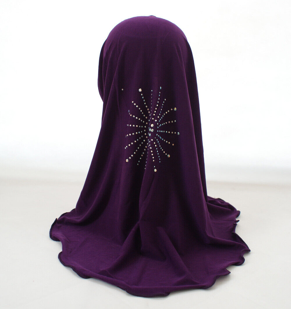 2-6Y Kids Girls Hijab Amira Turban Muslim Bonnet Shawls Headscarf Islamic Wrap - Picture 68 of 302
