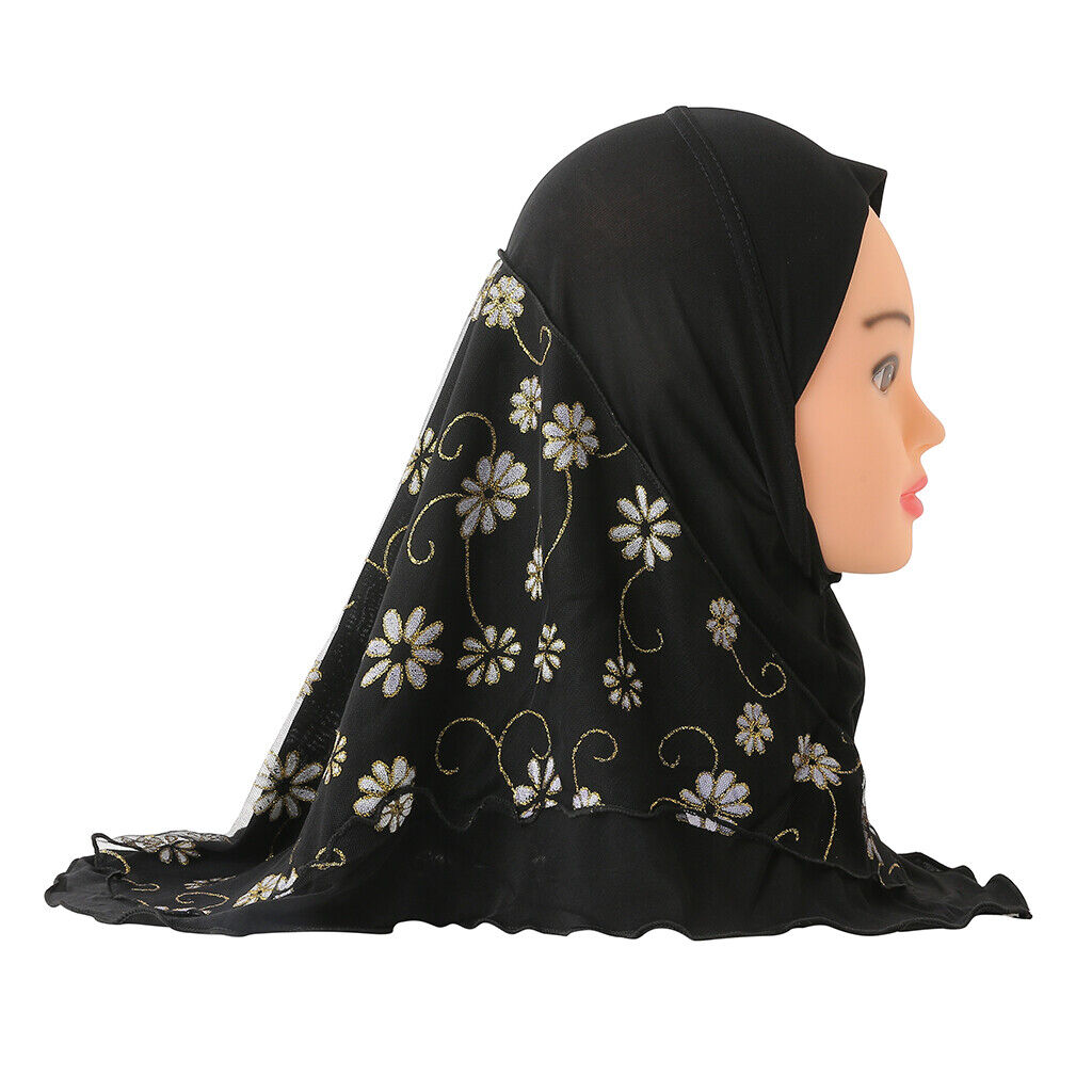 2-6Y Kids Girls Hijab Amira Turban Muslim Bonnet Shawls Headscarf Islamic Wrap - Picture 106 of 302