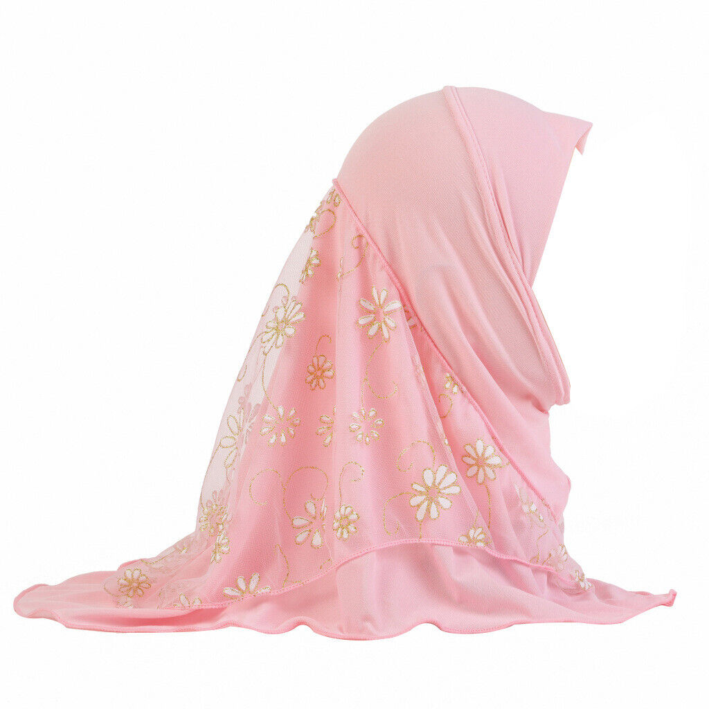 2-6Y Kids Girls Hijab Amira Turban Muslim Bonnet Shawls Headscarf Islamic Wrap - Picture 108 of 302