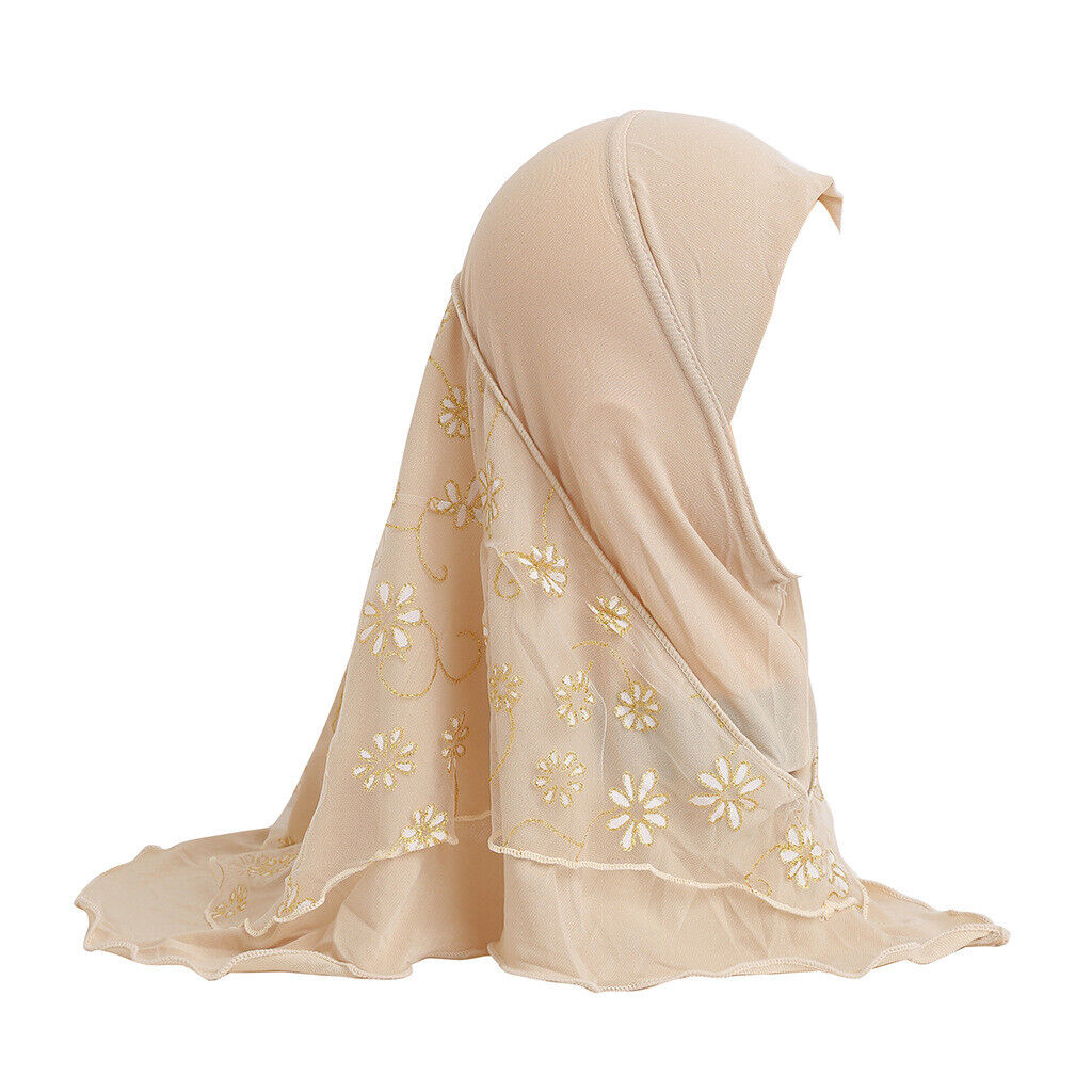 2-6Y Kids Girls Hijab Amira Turban Muslim Bonnet Shawls Headscarf Islamic Wrap - Picture 109 of 302