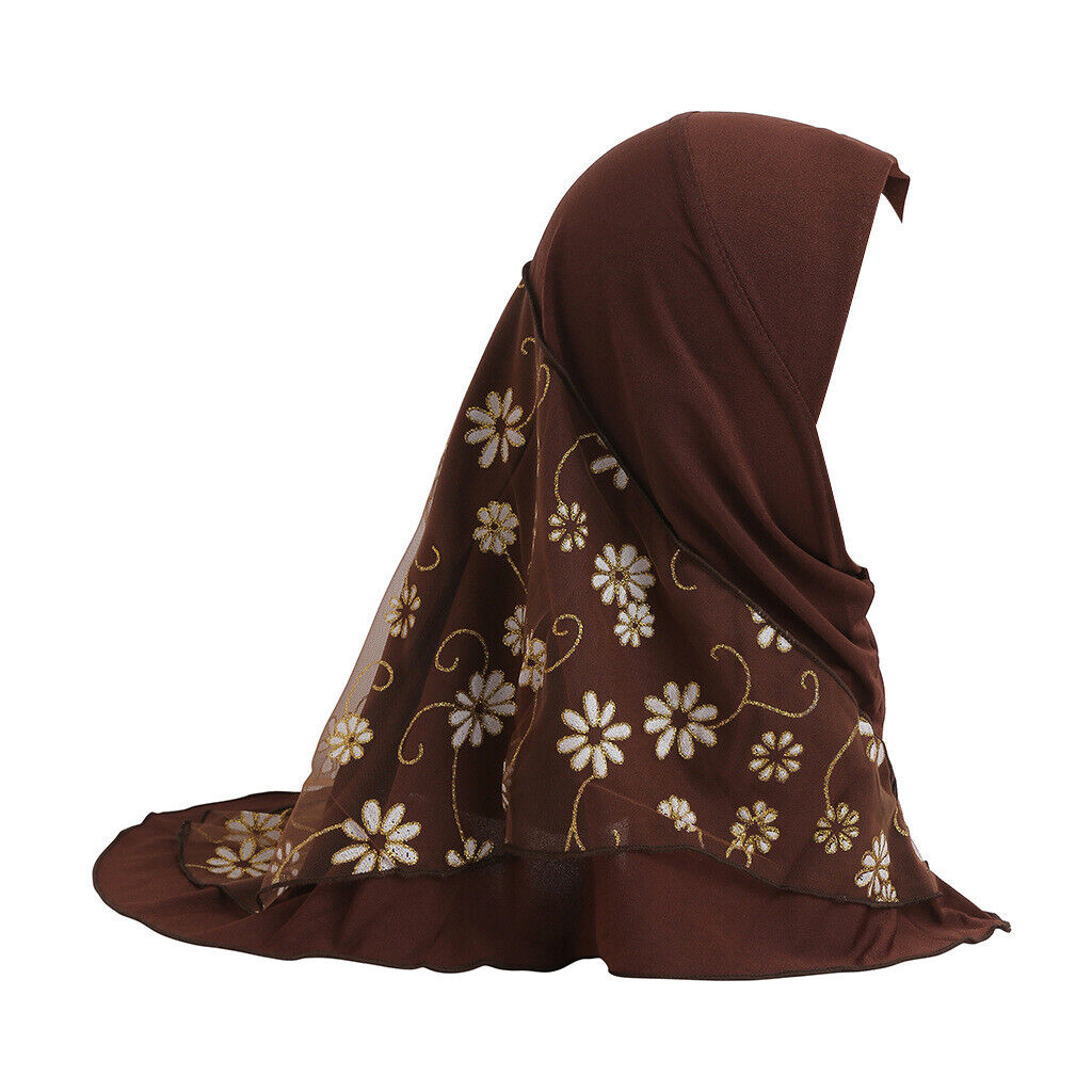 2-6Y Kids Girls Hijab Amira Turban Muslim Bonnet Shawls Headscarf Islamic Wrap - Picture 112 of 302