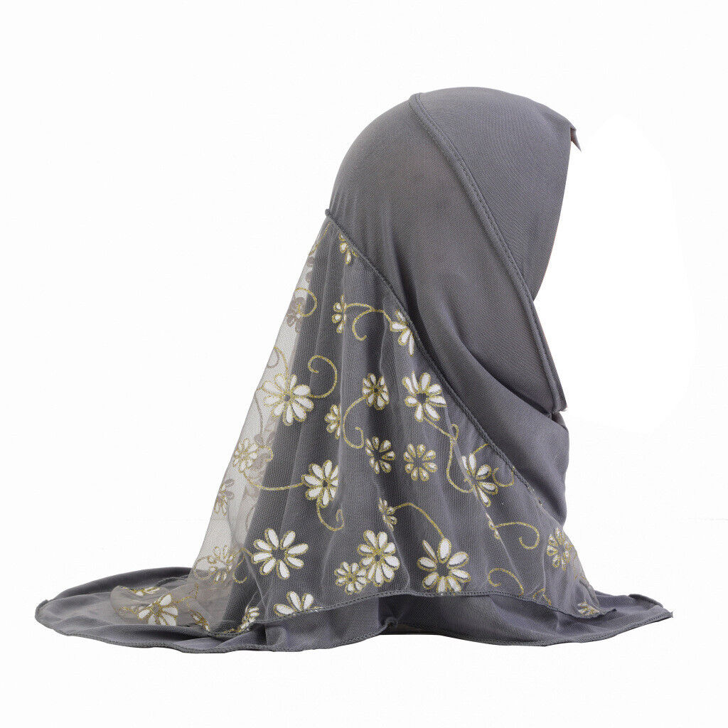 2-6Y Kids Girls Hijab Amira Turban Muslim Bonnet Shawls Headscarf Islamic Wrap - Picture 115 of 302