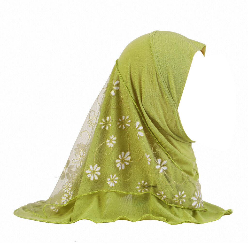 2-6Y Kids Girls Hijab Amira Turban Muslim Bonnet Shawls Headscarf Islamic Wrap - Picture 117 of 302