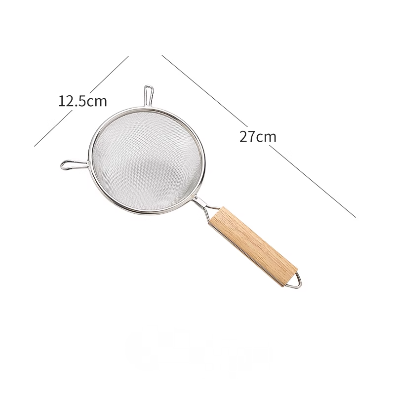 7-20cm Stainlesss Steel Wire Mesh Sieve With Wooden Handle Kitchen Strainer - Picture 8 of 18