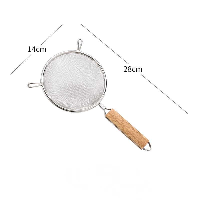 7-20cm Stainlesss Steel Wire Mesh Sieve With Wooden Handle Kitchen Strainer - Picture 9 of 18