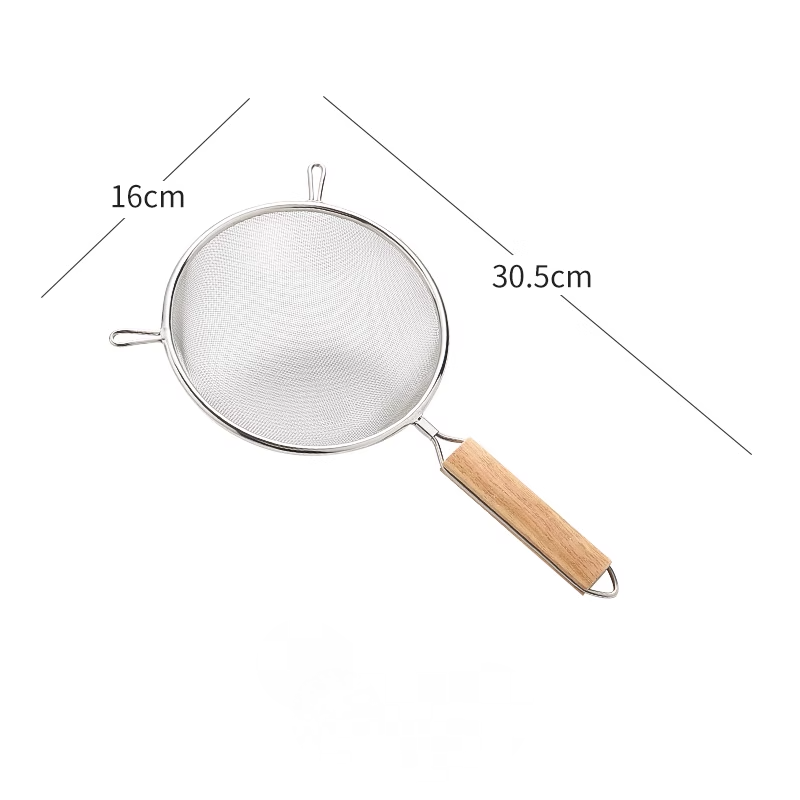 7-20cm Stainlesss Steel Wire Mesh Sieve With Wooden Handle Kitchen Strainer - Picture 10 of 18