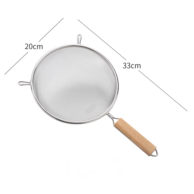 7-20cm Stainlesss Steel Wire Mesh Sieve With Wooden Handle Kitchen Strainer - Picture 12 of 18