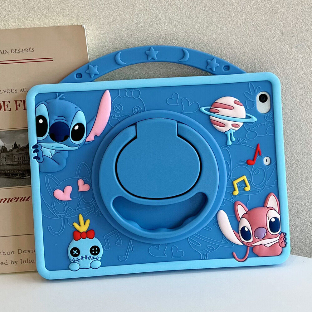 Cartoon Stitch Shockproof Case For iPad 9/8/7th 10.2 6th 5th 10th Gen with Strap - Picture 26 of 71