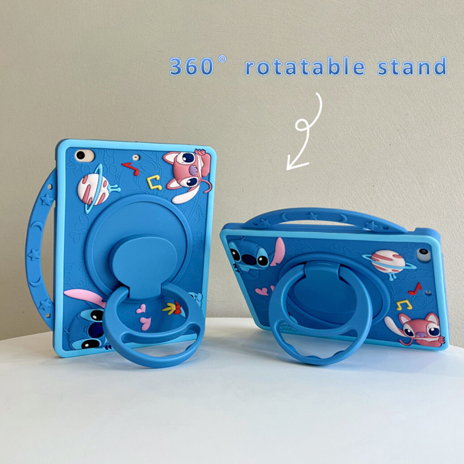 Cartoon Stitch Shockproof Case For iPad 9/8/7th 10.2 6th 5th 10th Gen with Strap - Picture 28 of 71