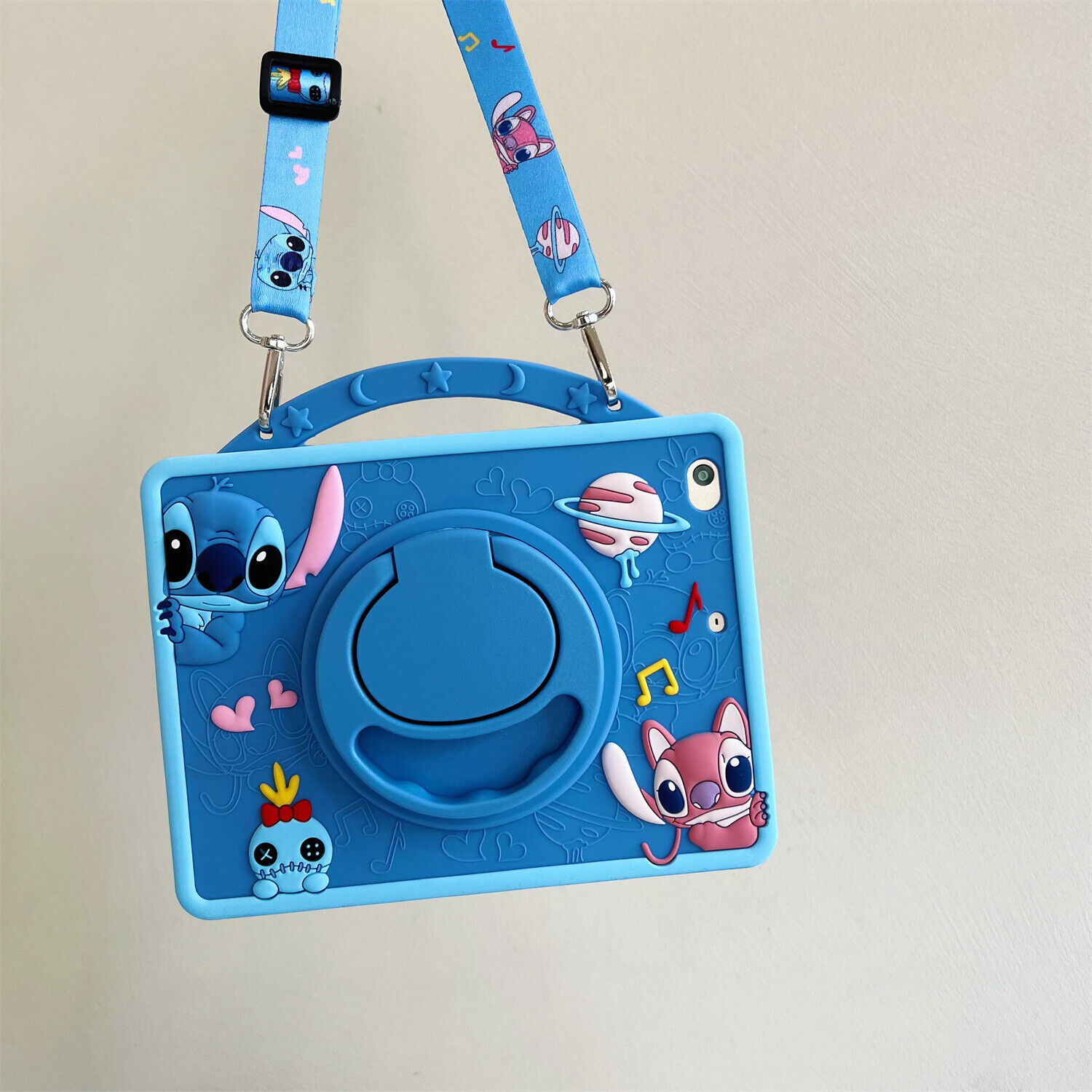 Cartoon Stitch Shockproof Case For iPad 9/8/7th 10.2 6th 5th 10th Gen with Strap - Picture 30 of 71