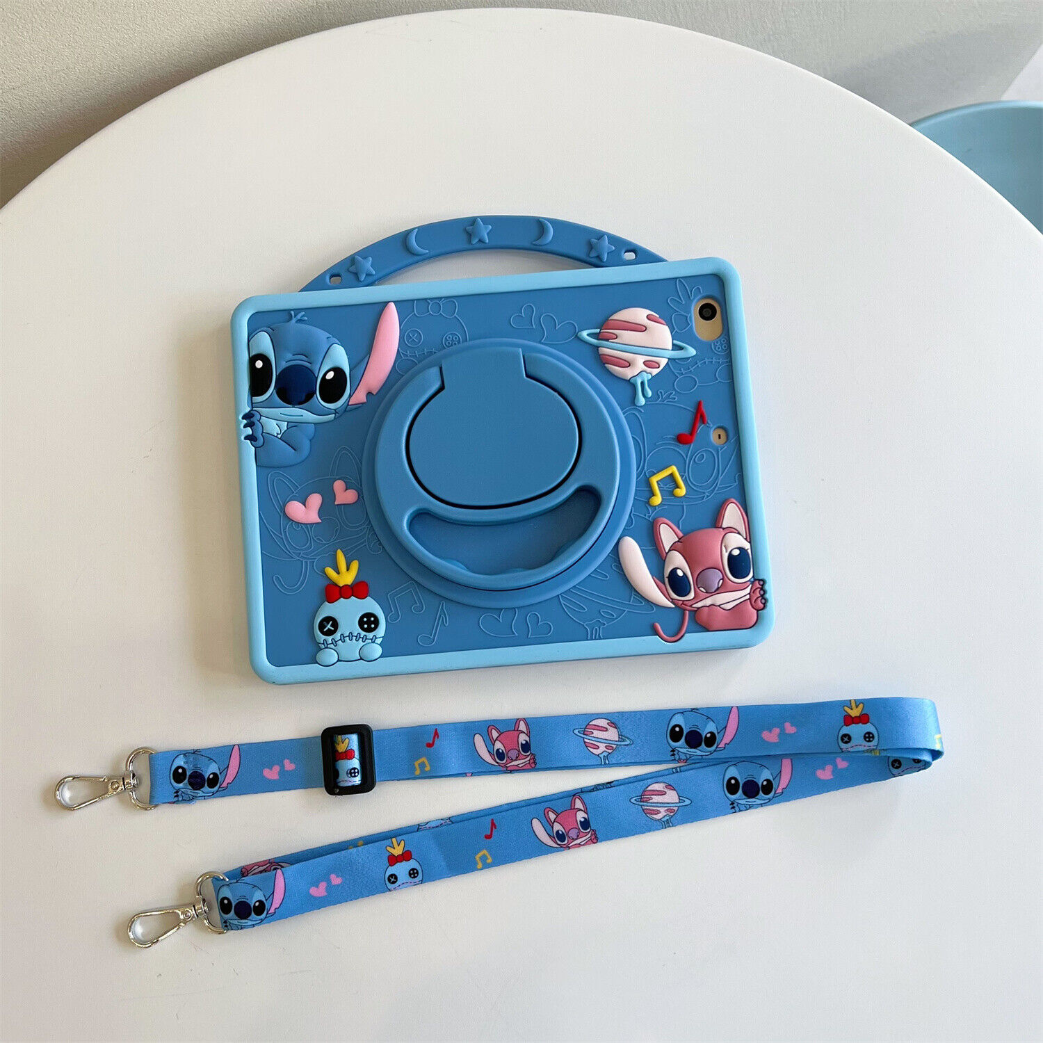 Cartoon Stitch Shockproof Case For iPad 9/8/7th 10.2 6th 5th 10th Gen with Strap - Picture 25 of 71