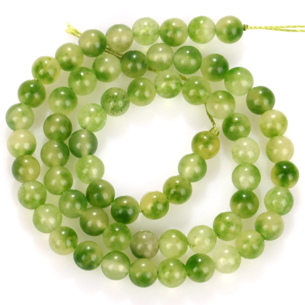 Natural Green Flocculent Chalcedony Stone Loose Spacer Beads For Jewelry Making - Picture 9 of 11