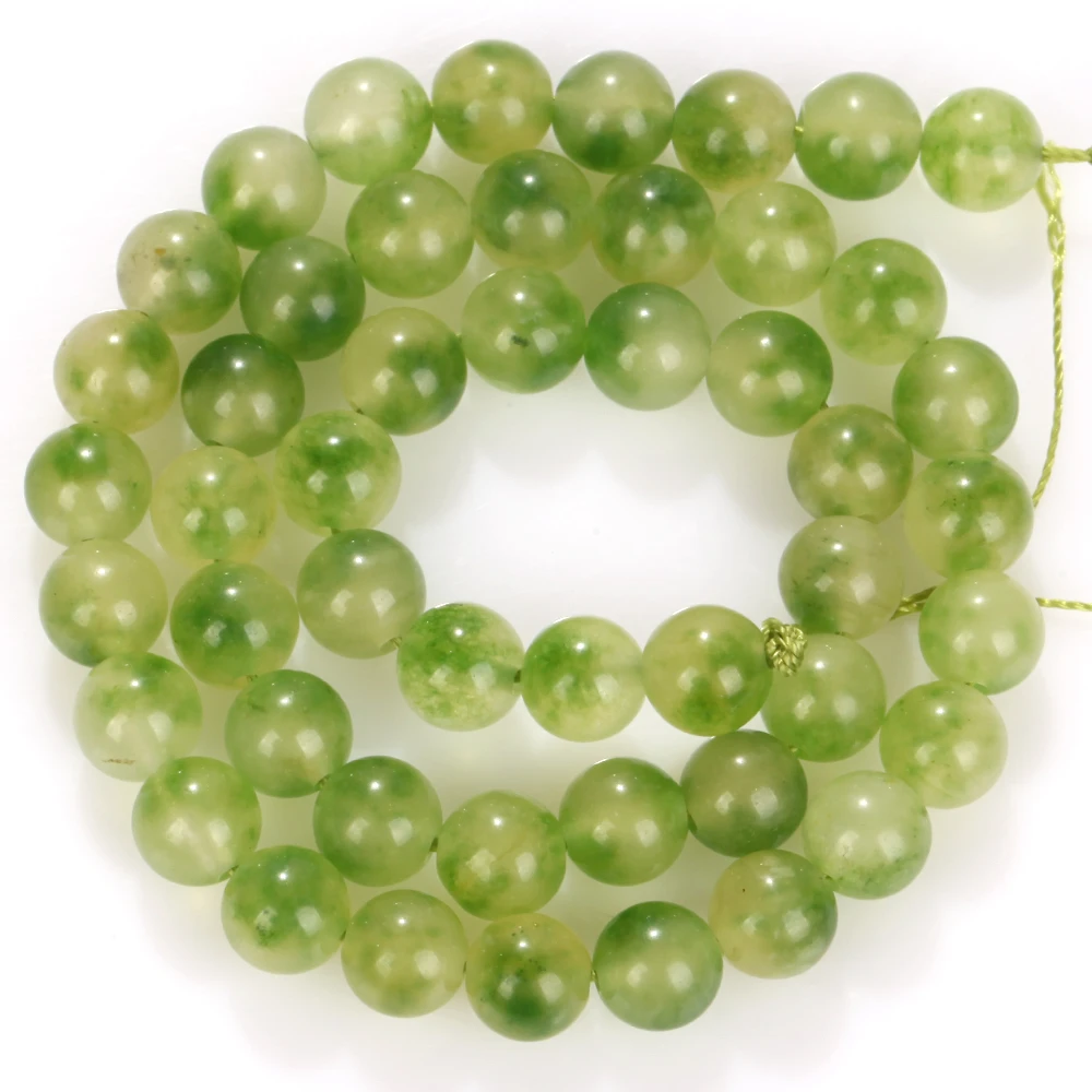 Natural Green Flocculent Chalcedony Stone Loose Spacer Beads For Jewelry Making - Picture 10 of 11
