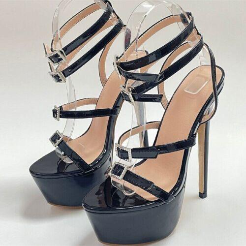 Women High Heels Platform Sandals Buckle Stilettos Pumps Stripper Shoes