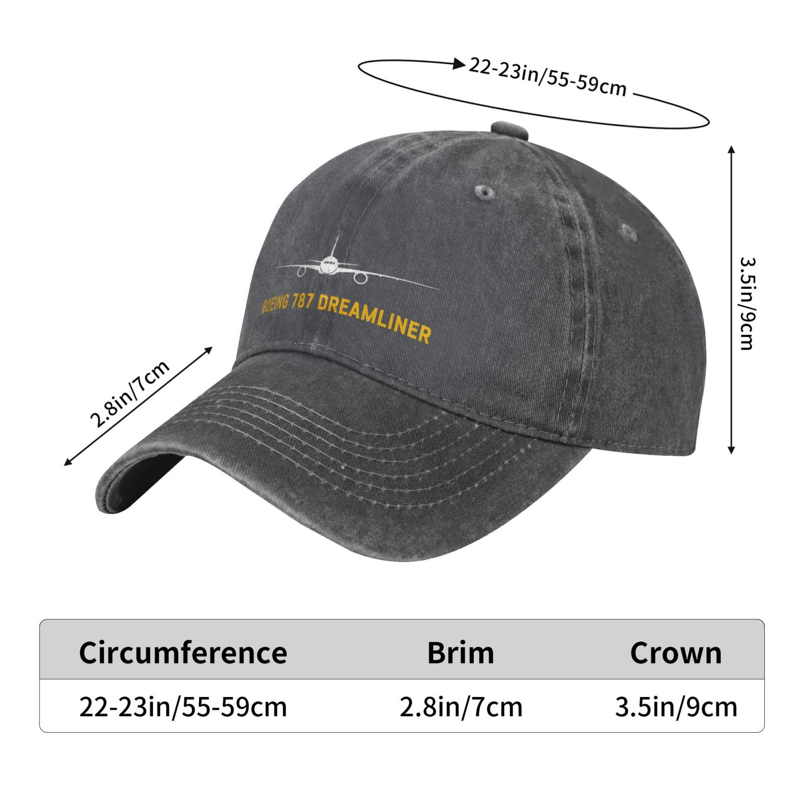 Boeing 787 Dreamliner Veterans Men Baseball Cap Adjustable Sport Dad Hat
