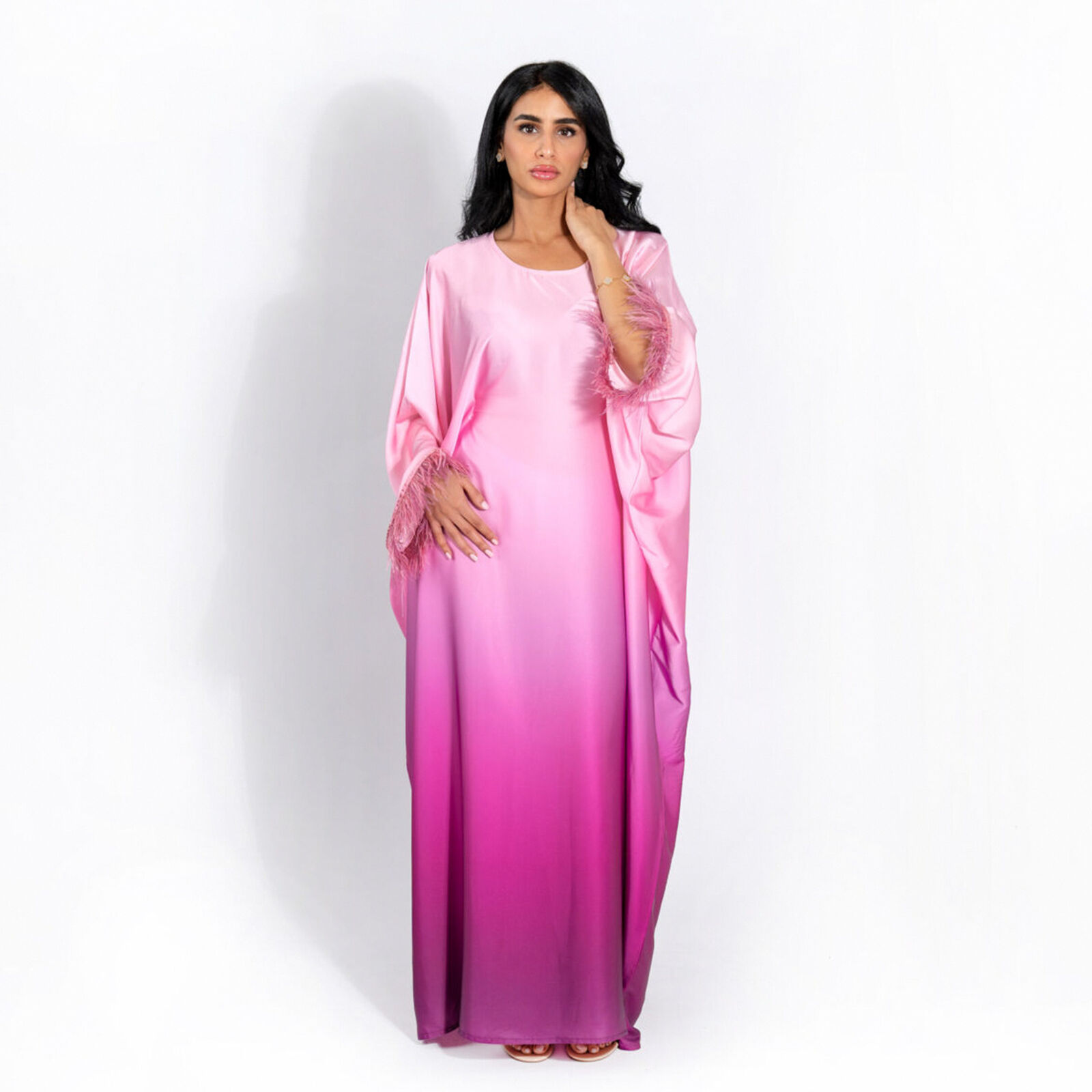 Batwing Sleeve Kaftan Women Evening Long Dress Abaya Muslim Robe Dubai Gown Prom - Picture 37 of 60