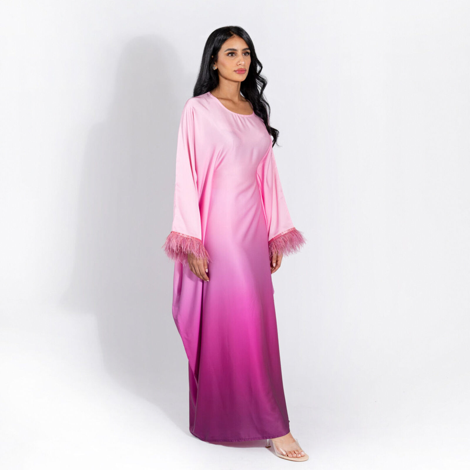 Batwing Sleeve Kaftan Women Evening Long Dress Abaya Muslim Robe Dubai Gown Prom - Picture 38 of 60