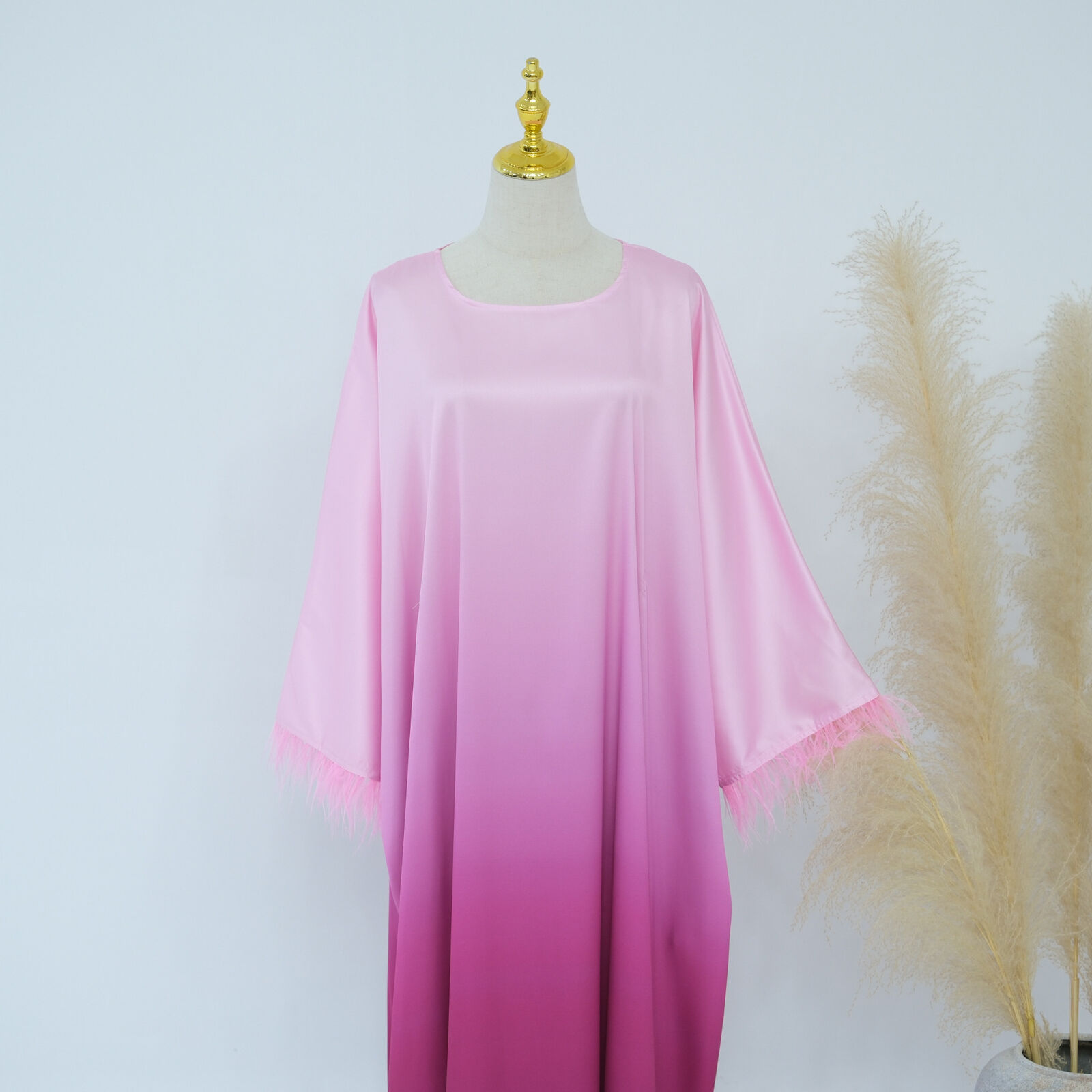 Batwing Sleeve Kaftan Women Evening Long Dress Abaya Muslim Robe Dubai Gown Prom - Picture 42 of 60