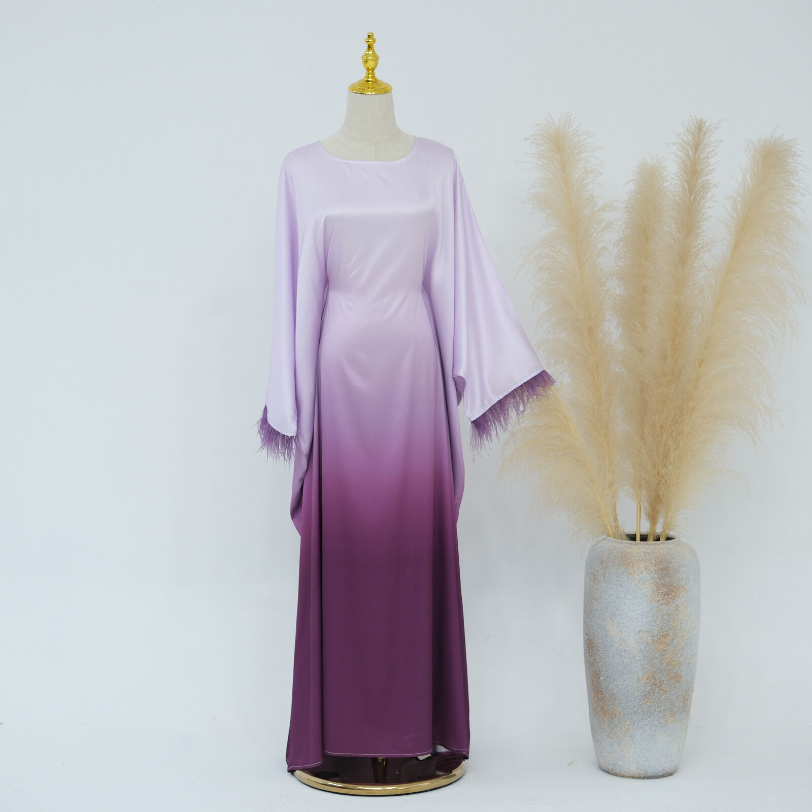 Batwing Sleeve Kaftan Women Evening Long Dress Abaya Muslim Robe Dubai Gown Prom - Picture 51 of 60