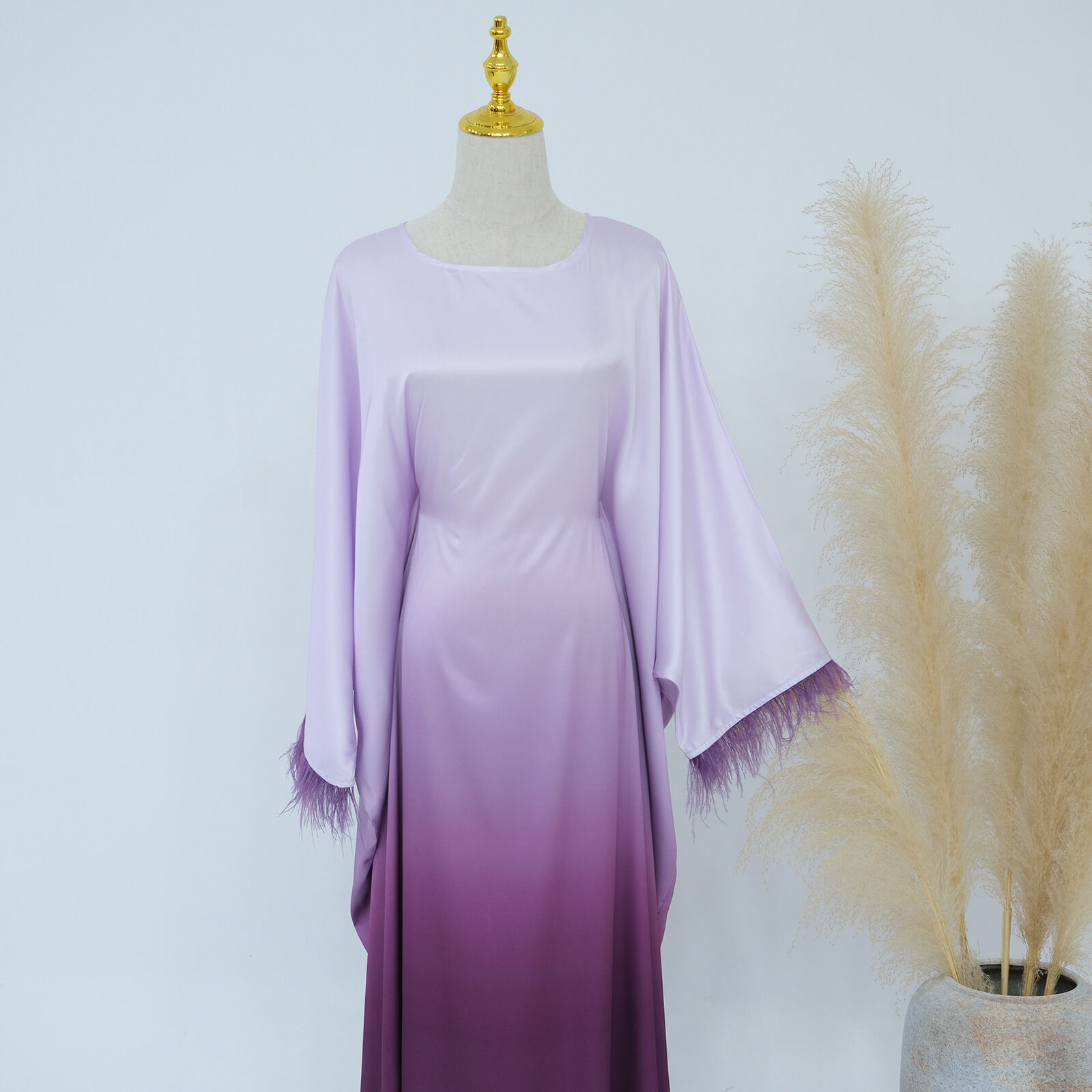Batwing Sleeve Kaftan Women Evening Long Dress Abaya Muslim Robe Dubai Gown Prom - Picture 54 of 60