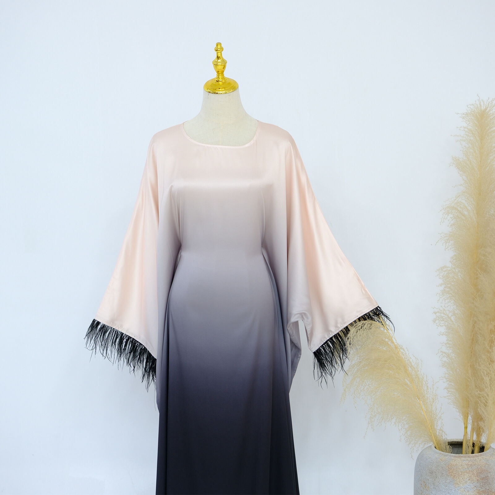 Batwing Sleeve Kaftan Women Evening Long Dress Abaya Muslim Robe Dubai Gown Prom - Picture 57 of 60