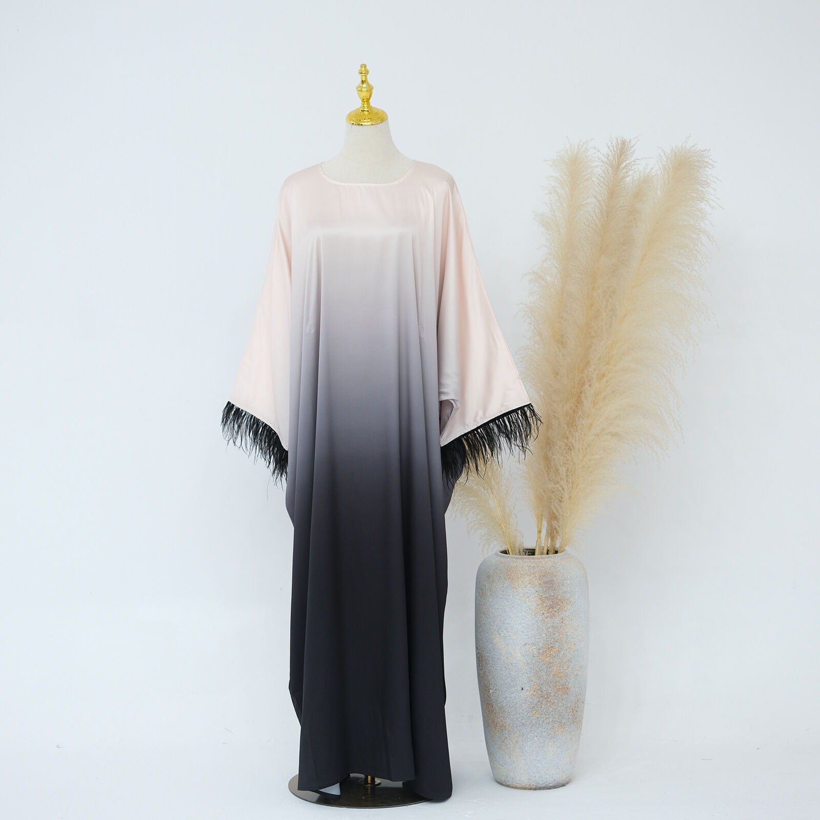 Batwing Sleeve Kaftan Women Evening Long Dress Abaya Muslim Robe Dubai Gown Prom - Picture 58 of 60