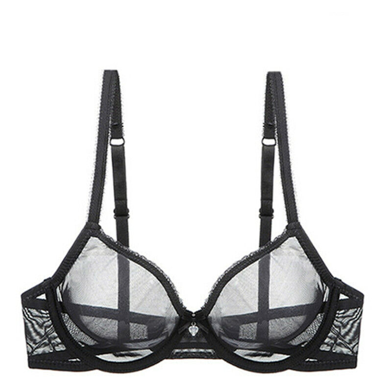 Sexy Bralette Transpirable de Malla Ultra Delgada Transparente Sin Forro Sin Acolchado - Imagen 15 de 16