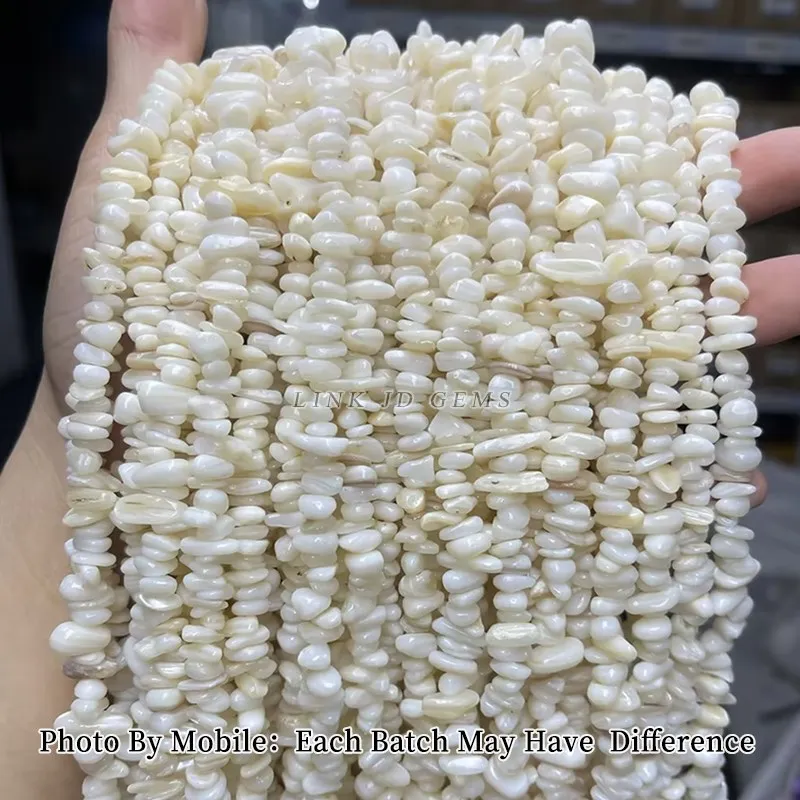 Chip irregolare madreperla conchiglia bianca ghiaia perline sciolte per fare gioielli - Foto 7 di 8