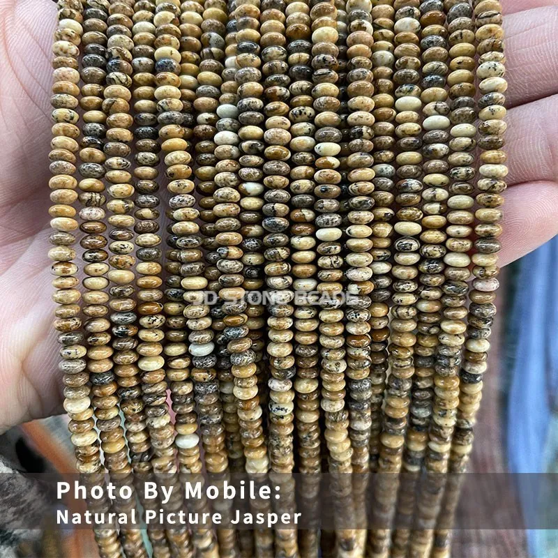 4 mm Naturstein Türkis Jaspis Abakus Lose Zwischenring Perlen für Schmuckherstellung - Bild 27 von 34